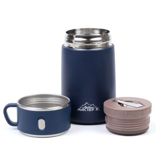 Термос для еды Мастер К Adventure, 800 мл, нержавеющая сталь, синий  фото 3