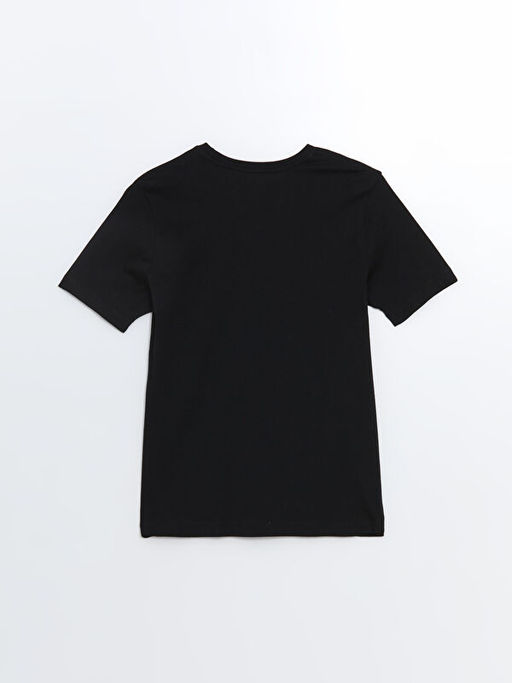 Bisiklet Yaka K?sa Kollu Bask?l? Penye Erkek Ti??rt - Waikiki фото 2