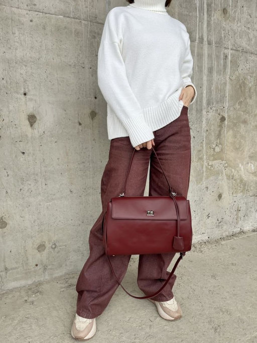 Женская кожаная сумка-портфель 8399-3 Бордо - Sergio valentini фото 9