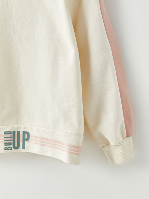 Bisiklet Yaka Bask?l? Uzun Kollu K?z ?ocuk Sweatshirt - Waikiki фото 2