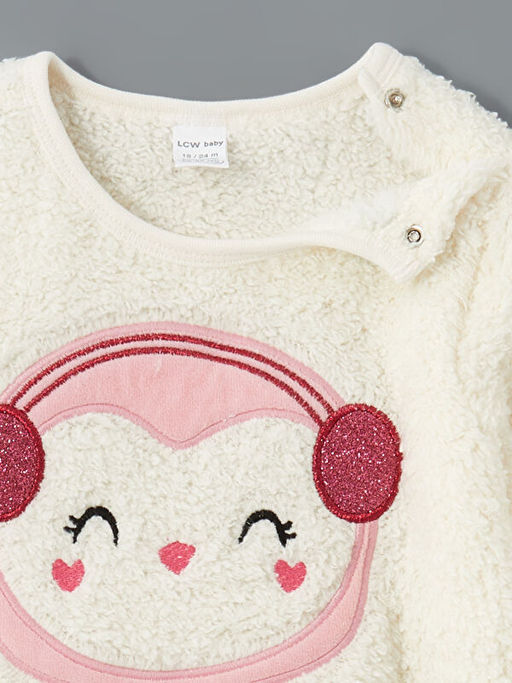 Bisiklet Yaka Pel?? K?z Bebek Pijama Tak?m?