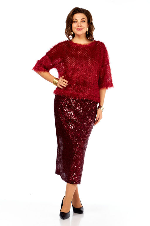 Костюм Olga Style Л413 темно-красный