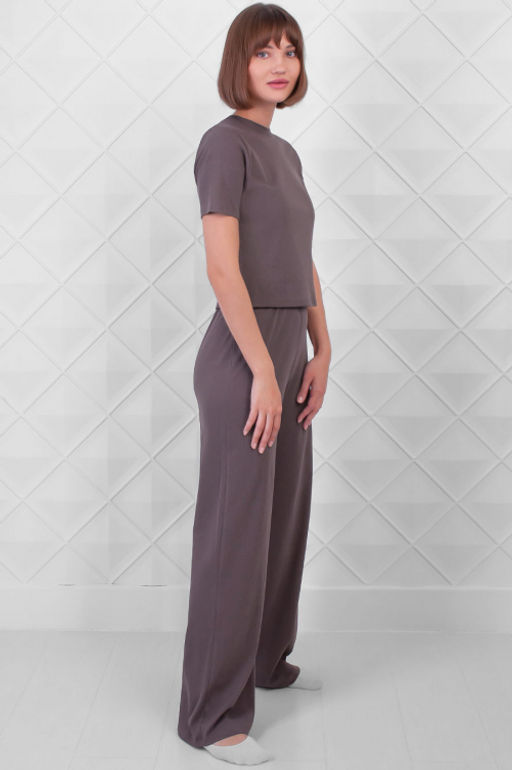 Арт. 10801/4 Пижама с брюками 44-52 (5 шт) Цвет:верх- кофейный, низ- кофейный - Калинка фото 5