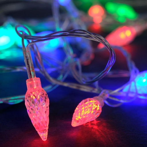 Гирлянда Нить 5 м с насадками Шишки, IP20, прозрачная нить, 20 LED, свечение мульти (RG/RB), мигание, 220 В - Luazon lighting фото 2