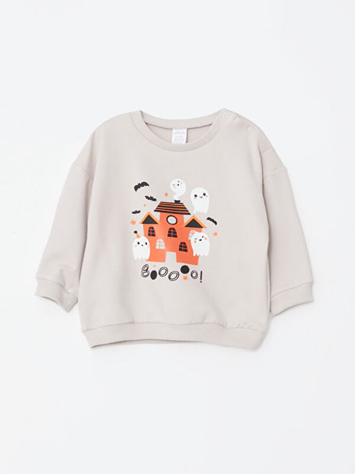 Bisiklet Yaka Uzun Kollu Bask?l? Erkek Bebek Sweatshirt ve Pantolon 2li Tak?m - Waikiki фото 2