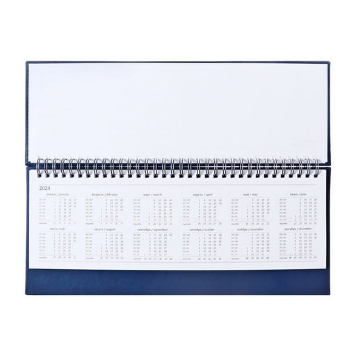 Планинг недатированный 100 х 300 мм, 56 листов, на гребне, обложка из искусственной кожи, синий - Calligrata фото 4