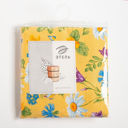 Простыня для бани Русское поле 145х 180 см, хлопок вафельное полотно - Этель фото 5