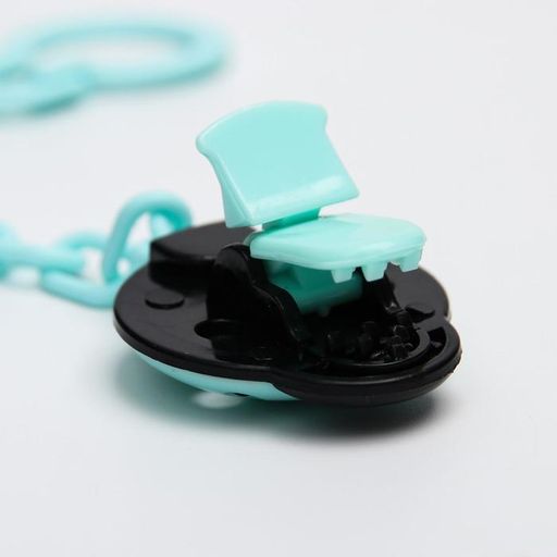 Держатель для соски - пустышки Божья коровка, на цепочке, цвет бирюзовый - Крошка я фото 2