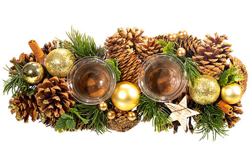 Новогоднее украшение подсвечник 32*14*8 см Новогодний лес на 2 свечи прямоугольный - Elan gallery фото 6