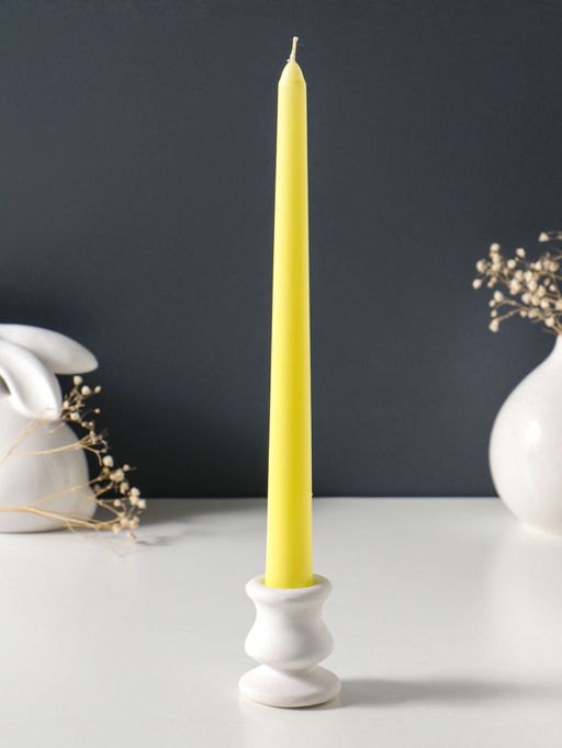 Цена за 2 шт. Свеча античная 25 см (набор 2 шт) 58 гр, 7 ч, цв. пастельно-жёлтый