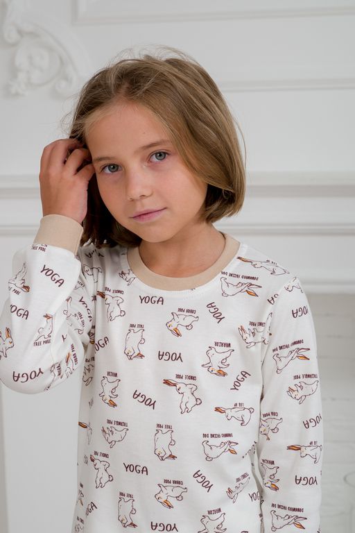 Пижама детская из интерлока Потешка кролик бежевый - Амадэль фото 7