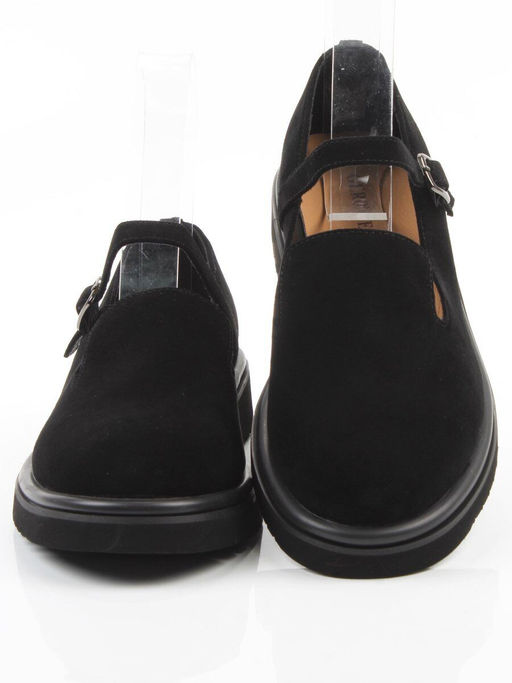 06-DLG05-3 BLACK Туфли женские (натуральная замша)