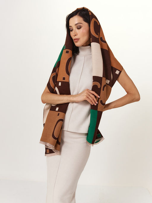 в составе ШЕРСТЬ  и КАШЕМИР Большой, мягкий, теплый  двусторонний палантин - Tantino фото 6