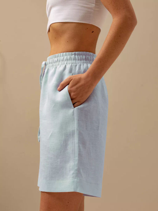 Шорты женские Лён-2 Светло-голубой - Modamica фото 4