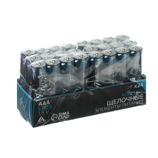 Набор батареек алкалиновых (щелочных) Luazon, AAA, LR03, 24 штуки