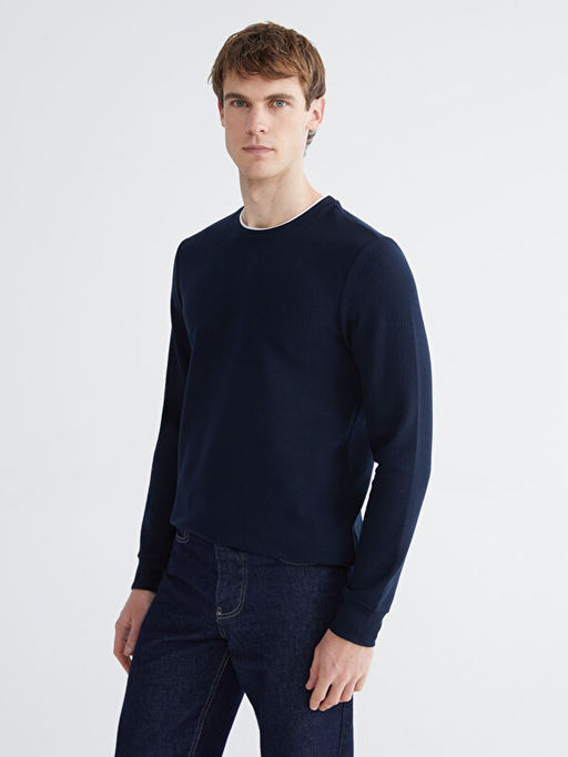 Bisiklet Yaka Uzun Kollu Erkek Ti??rt