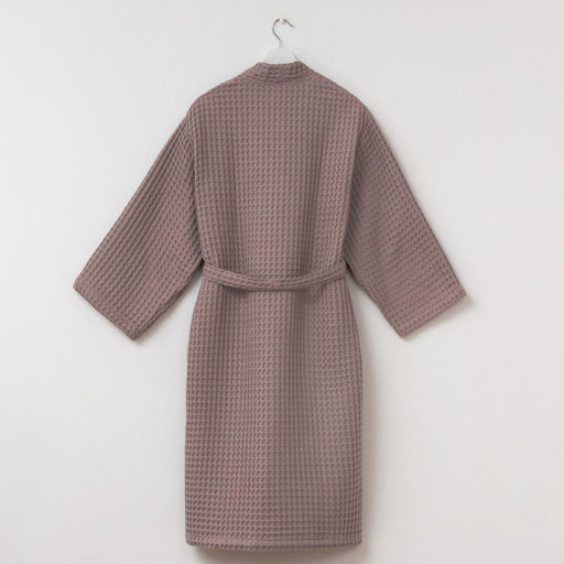 Халат вафельный женский удлинённый Этель «Boho» размер 46-48, цвет мокко, 100% хлопок, 290 г/м²