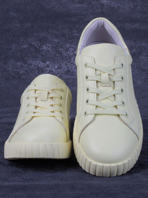 05-PDA175-2 YELLOW Кроссовки женские (натуральная кожа) - Фабричный китай фото 6