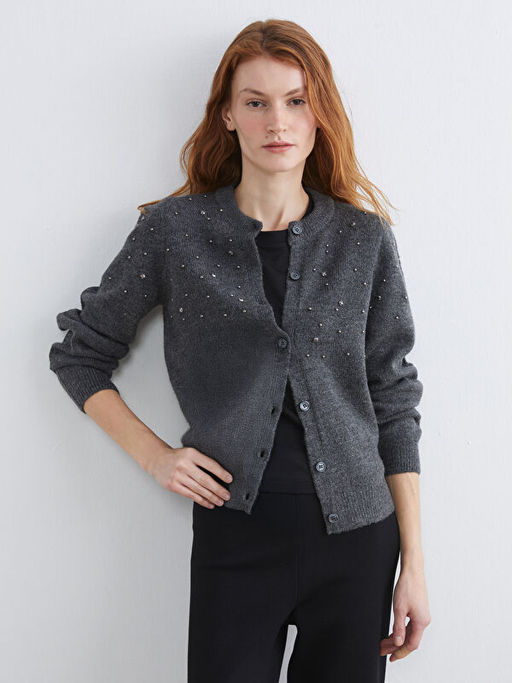 Bisiklet Yaka Ta?l? Kad?n Triko H?rka