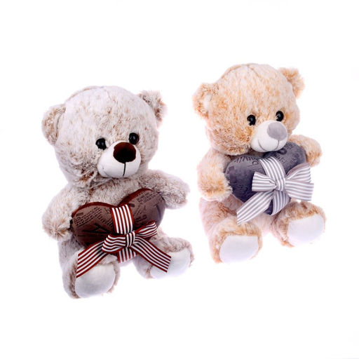 Мягкая игрушка «Мишка с сердцем», 25 см, цвета МИКС