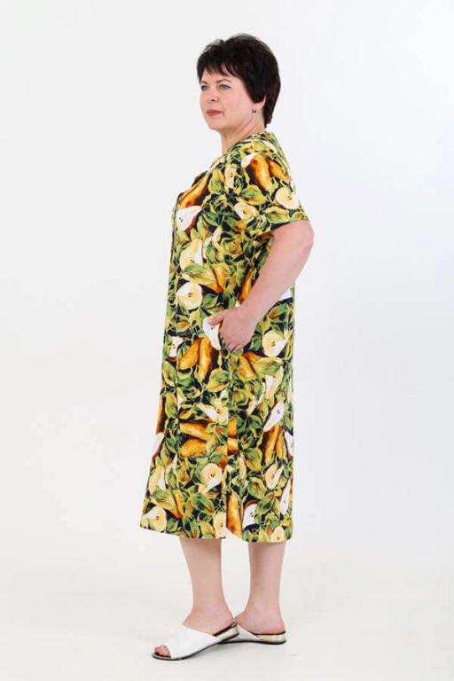 Халат женский, цвет зеленый желтый