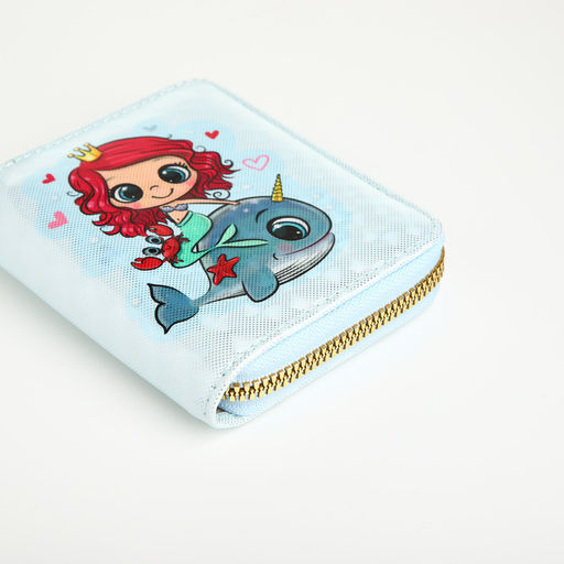 Кошелёк детский «Русалочка», на молнии, голубой