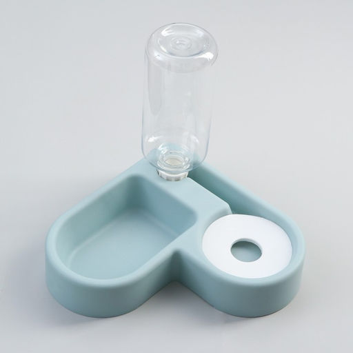 Миска двойная с автопоилкой (съёмная бутылка) 28 х 23 х 20,5 см, голубая - Пижон фото 2