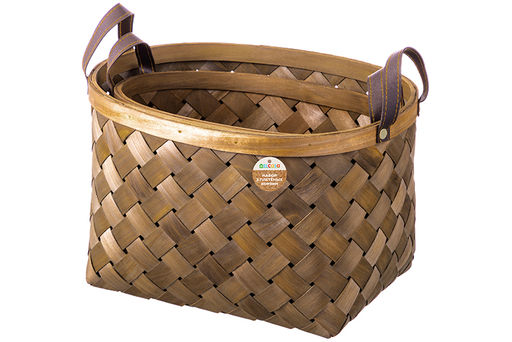 Набор 2 корзин 1 корзинка 35*28*22 см, 1 корзинка 30,5*24,5*20 см, коричневый