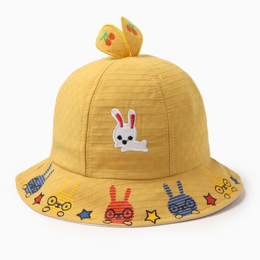 Панама детская «Зайки» MINAKU, цвет жёлтый, размер 48-50