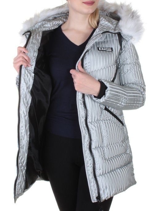 2032 GRAY Куртка зимняя облегченная женская Yixiangyuan