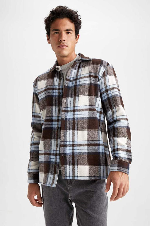 Рубашка Lumberjack с длинным рукавом в клетку обычного кроя - Defacto фото 7