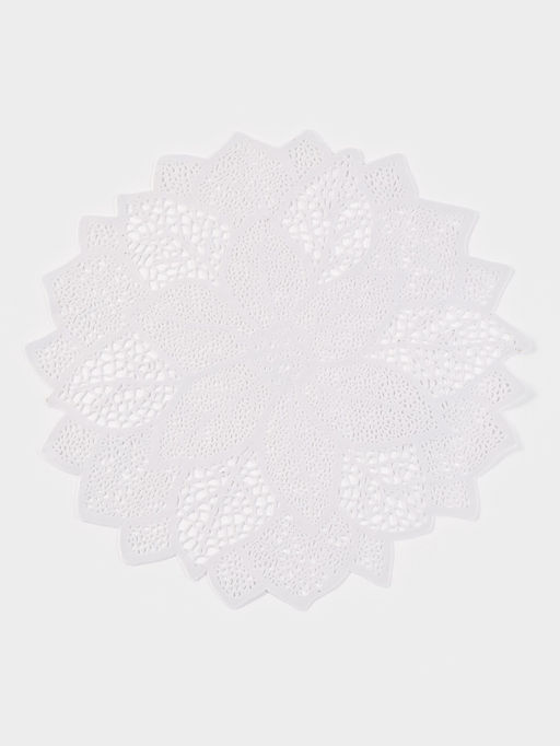 Цена за 12 шт. Салфетка сервировочная на стол Цветок, d=43 см, цвет серебряный - Simaland фото 13