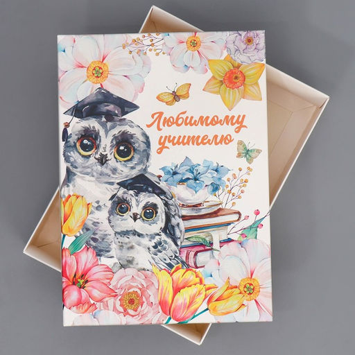 Цена за 2 шт. Коробка подарочная складная, упаковка, Любимый учитель, 21 х 15 х 7 см