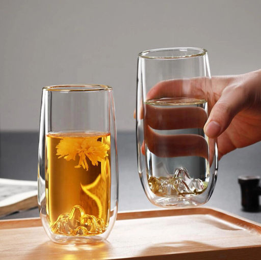 Стакан стеклянный с двойными стенками 330мл "Хай-Тек" Горы