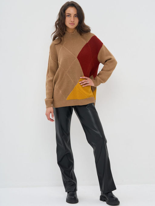 Свитер женский 7232-40205. 5300616/239/179 карамельный кофе/медовый/хна