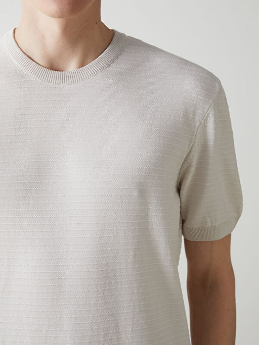 Bisiklet Yaka K?sa Kollu Erkek Triko Kazak