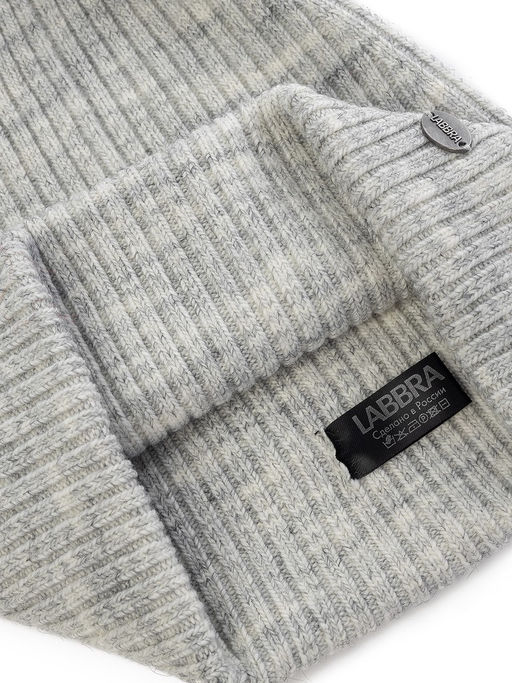 Шапка муж. шерсть+акр LB-N88107 l.grey melange - Labbra фото 4