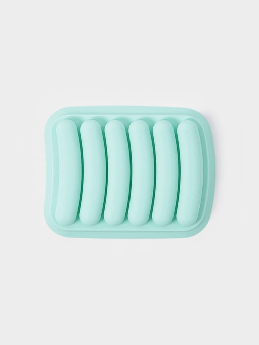 Форма для выпечки и приготовления сосисок Доляна, 6 ячеек, с крышкой, 17.5×13.5.2.8 см, силикон, бирюзовый