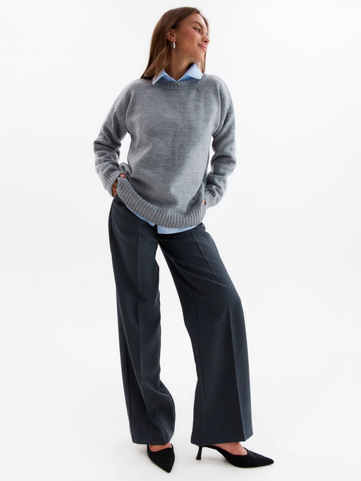Джемпер женский MINAKU: Knitwear collection, светло-серый, размер 46-48  фото 24