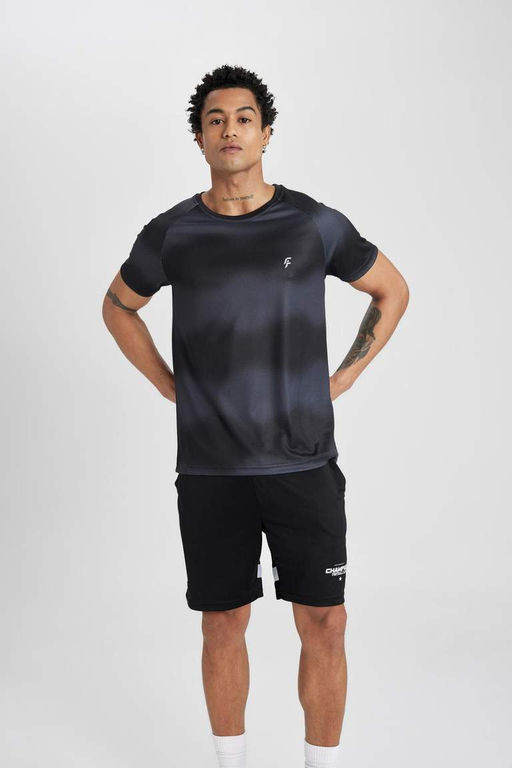 DeFactoFit Облегающая футболка с круглым вырезом и рисунком в стиле спортсмен с короткими рукавами  фото 8