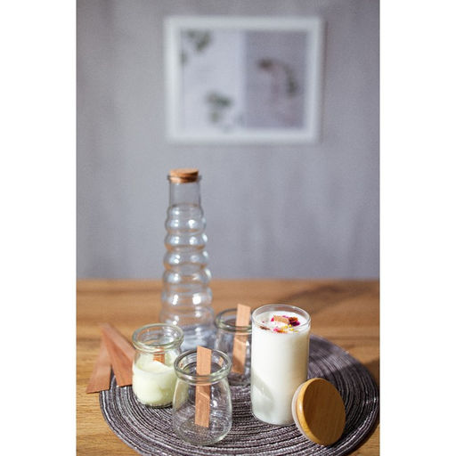 Банка для сыпучих Доляна «Парфе», 100 мл, 5.7×7 см, с пробковой крышкой, стекло, прозрачная