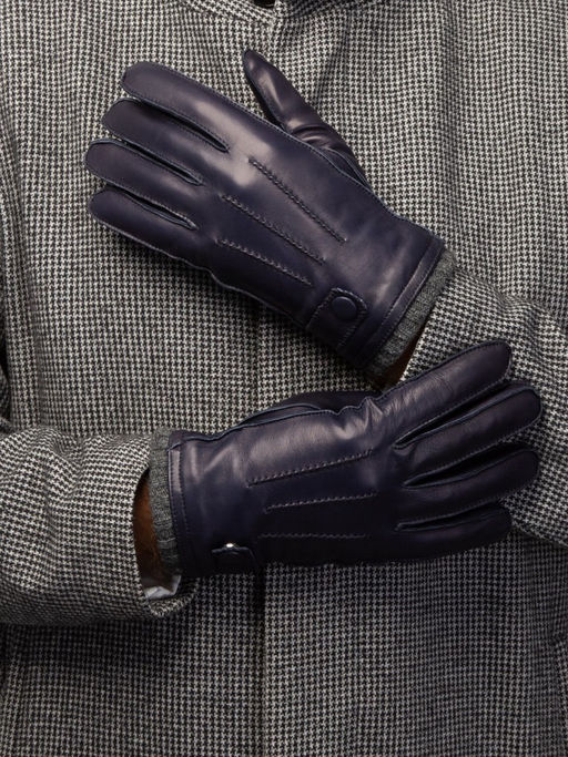 Перчатки мужские ш+каш. OS01755 d.blue - Eleganzza фото 5