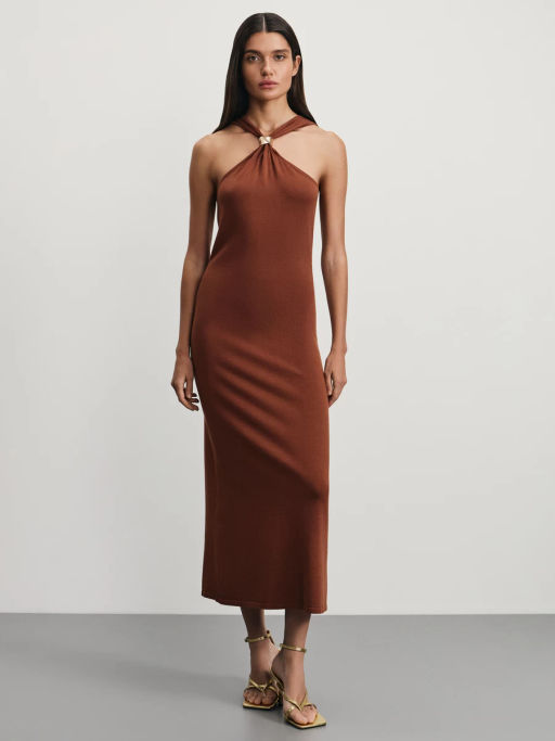 Трикотажное облегающее платье из вискозы / Zarina  фото 3