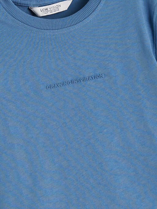 Bisiklet Yaka Bask?l? Erkek ?ocuk Ti??rt