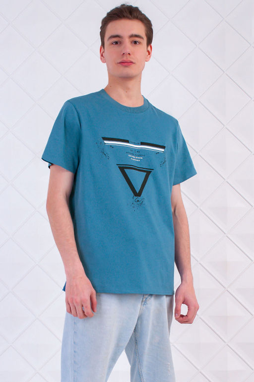 Арт. 61114 Футболка мужская 48-58 (6 шт) Цвет:джинс