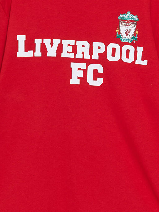 Bisiklet Yaka Liverpool Bask?l? Erkek ?ocuk Pijama Tak?m?