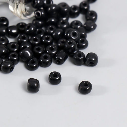 Цена за 2 шт. Бисер круглый 6/0 в бутылочке «Чёрная ночь» 20 г