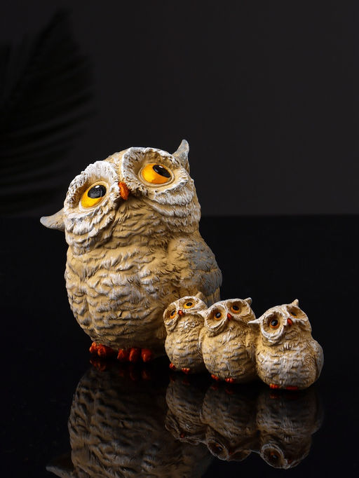 Фигурка полистоун «Сова и три совёнка», 8.3×12.5×6.5 см