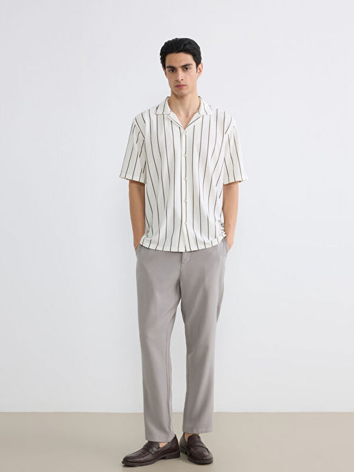 Regular Fit ?izgili Erkek G?mlek