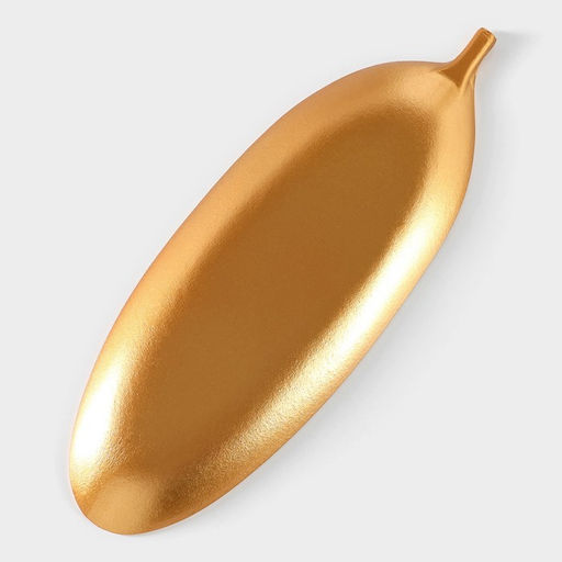 Блюдо для фруктов Доляна «Золотой лист», 40×14 см, золотое